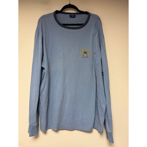 American Eagle Outfitters Other - American Eagle Mens XL Long Sleeve Ringer‎ Tee Blue Graphic Cotton Shirt 8232